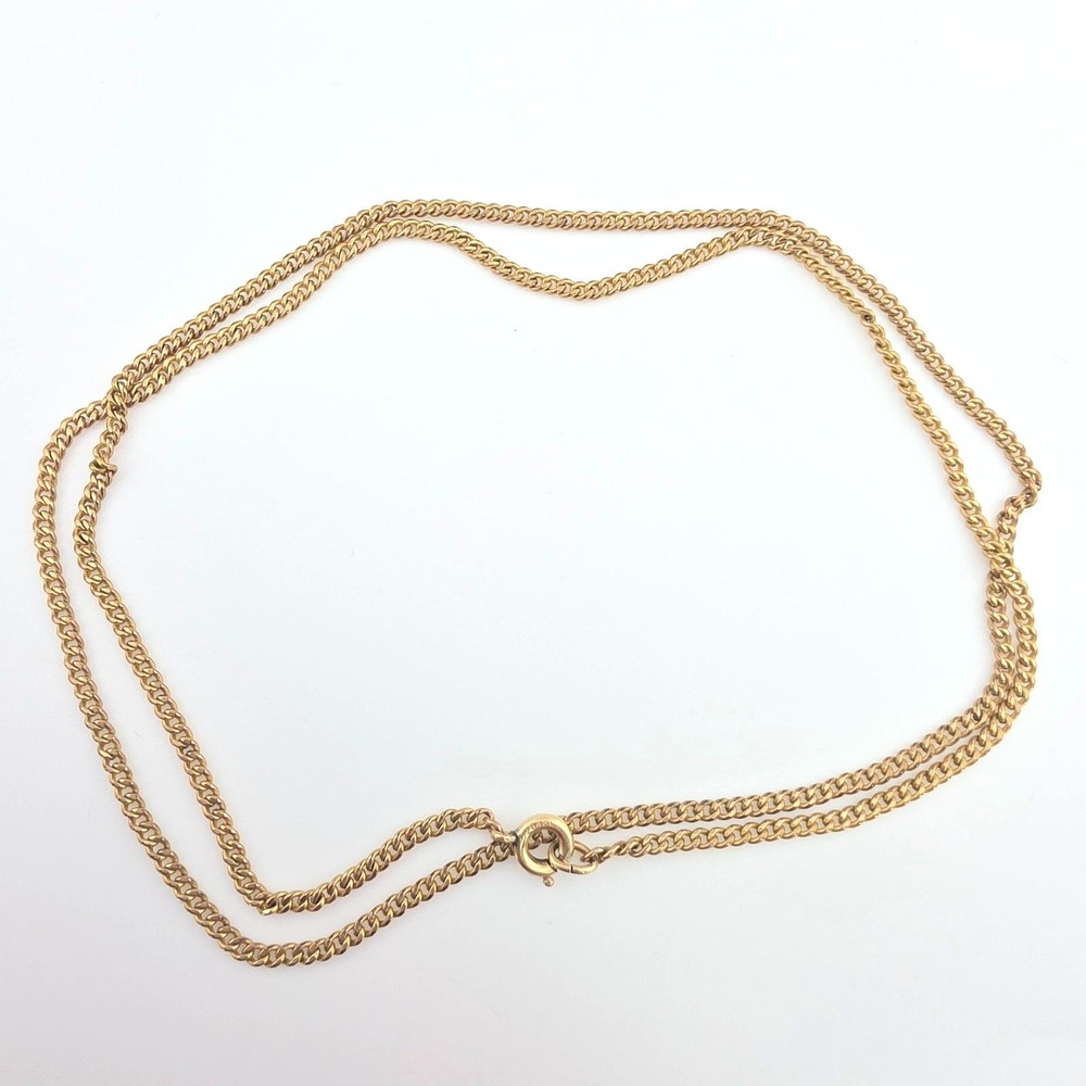 Vintage 50 Yr Old 12k Yellow Gold Filled Necklace Dainty Curb Link Chain 19"